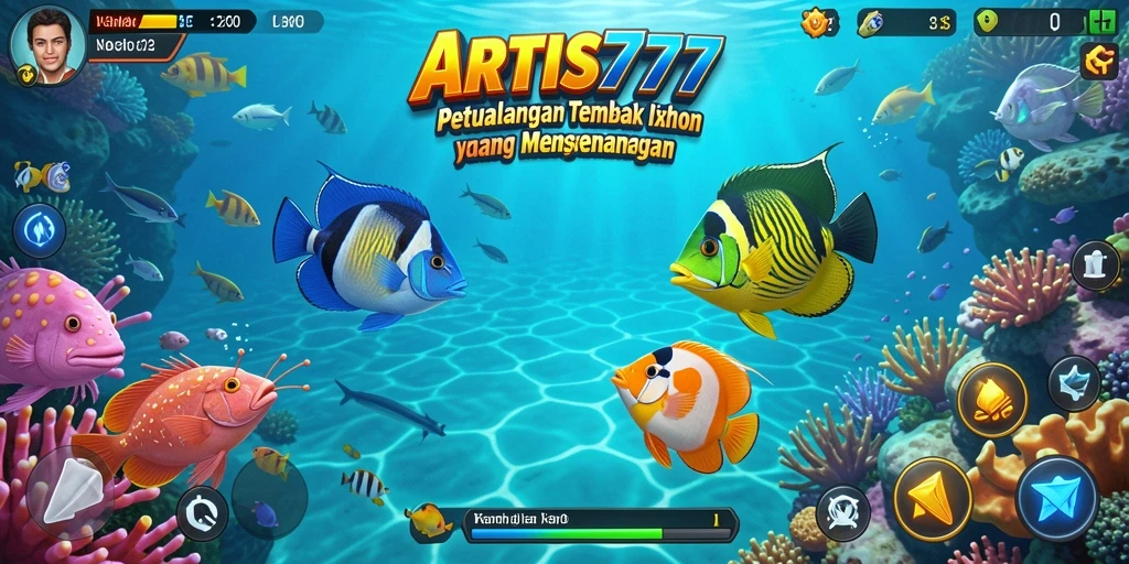 Tangkapan layar gameplay menembak ikan di ARTIS777.