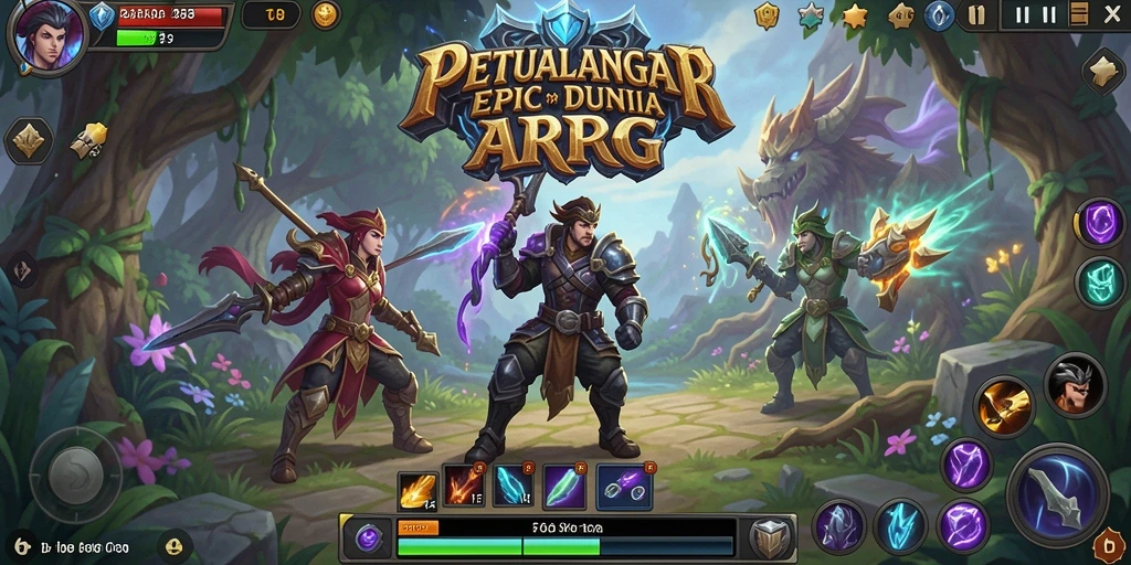 Screenshot utama FO8 menampilkan pertarungan epik di dunia ARPG.
