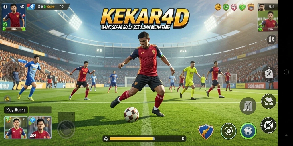 Tampilan gameplay sepak bola di KEKAR4D yang mendebarkan.