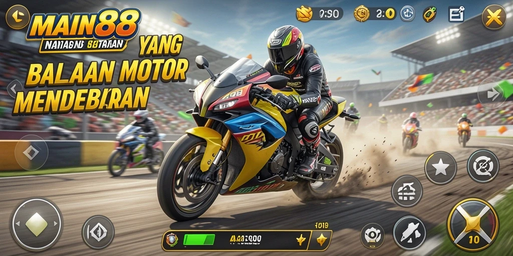 Gameplay utama MAIN88 yang memukau dengan balapan motor.