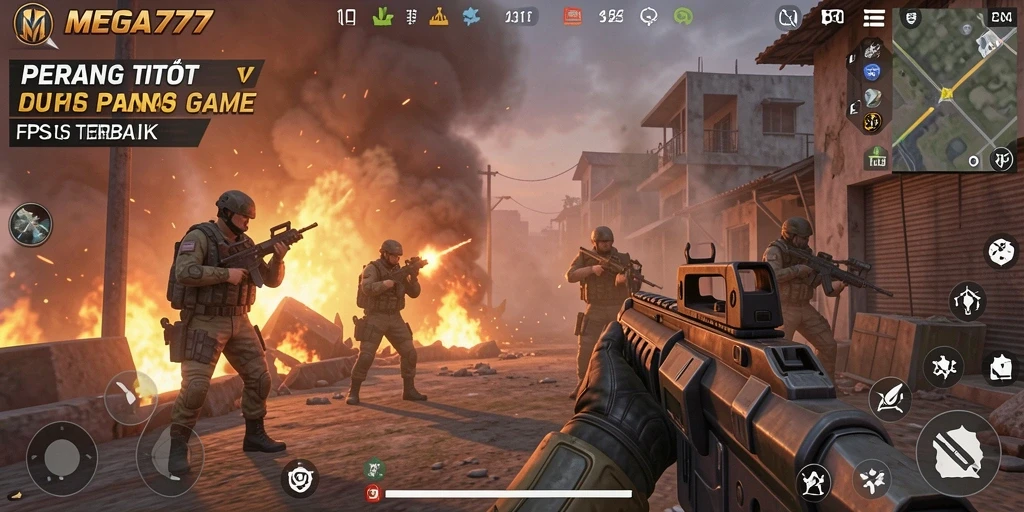 Screenshot gameplay MEGA777 menampilkan aksi pertarungan yang intens.