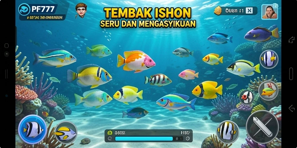 Tampilan visual yang menakjubkan dalam gameplay Tembak Ikan PF777.