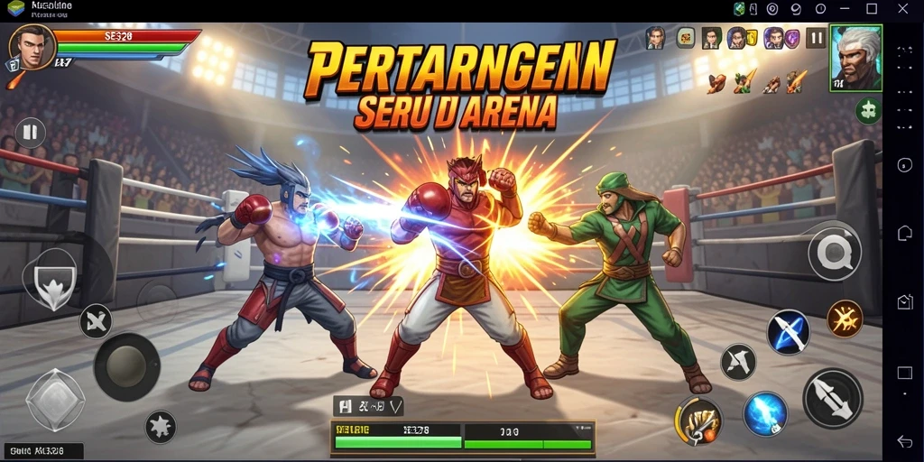 Gameplay SE328 menampilkan aksi pertarungan yang intens dan mendebarkan.